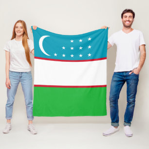 Couverture Polaire Drapeau de l'Ouzbékistan