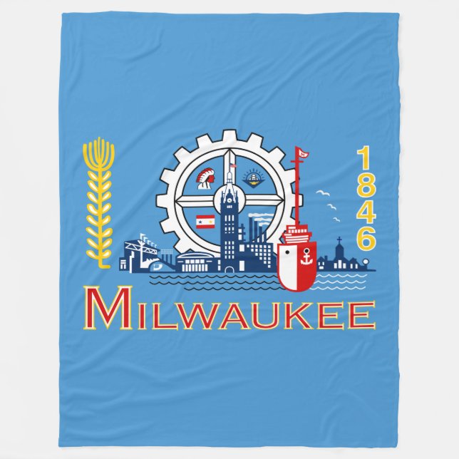 Couverture Polaire Drapeau de Milwaukee, Wisconsin Fleece Blanket (Devant)