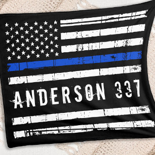 Couverture Polaire Drapeau de police personnalisé Ligne bleue mince