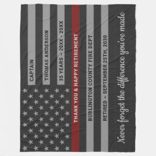 Couverture Polaire Drapeau de retraite de pompier mince Red Line