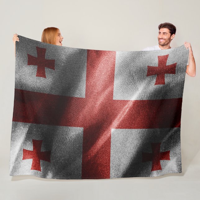 Couverture Polaire Drapeau de soie de Géorgie (En situation)