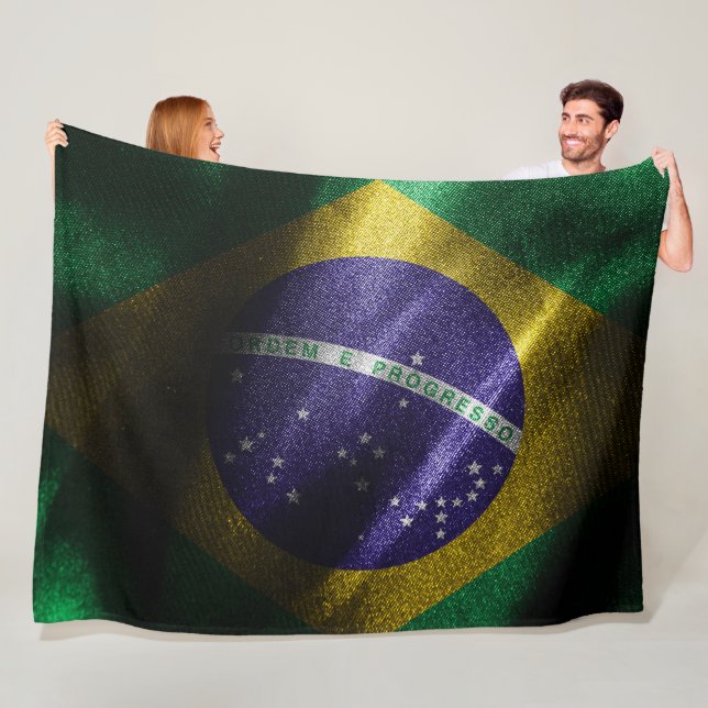 Couverture Polaire Drapeau de soie du Brésil (En situation)