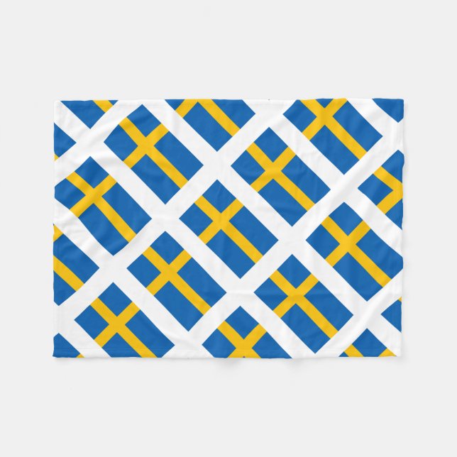 Couverture Polaire Drapeau de Suédois de Sverige Suède (Devant (Horizontal))
