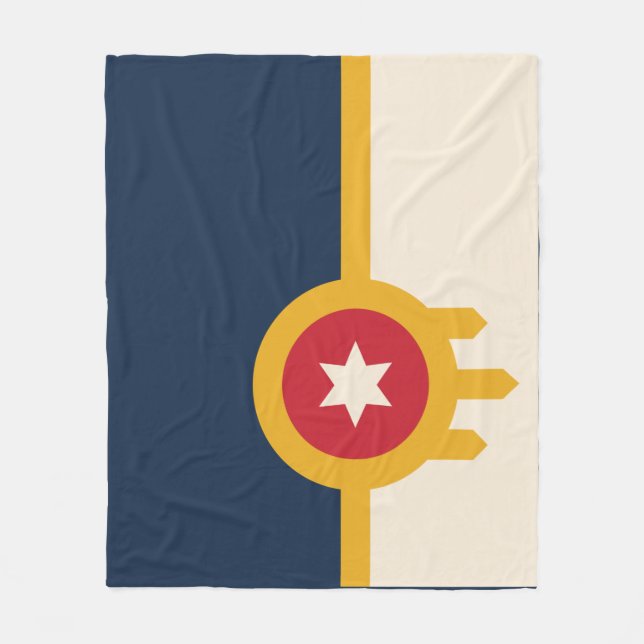 Couverture Polaire Drapeau de Tulsa, Oklahoma (Devant)