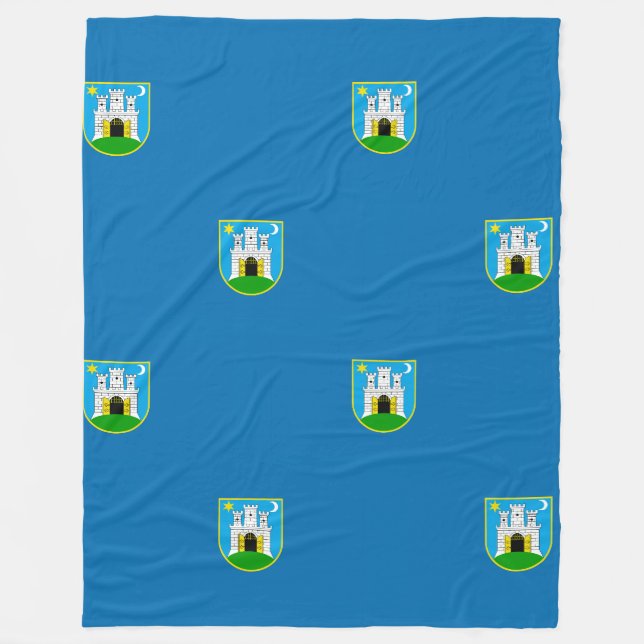 Couverture Polaire Drapeau de Zagreb, Croatie Fleece Blanket (Devant)