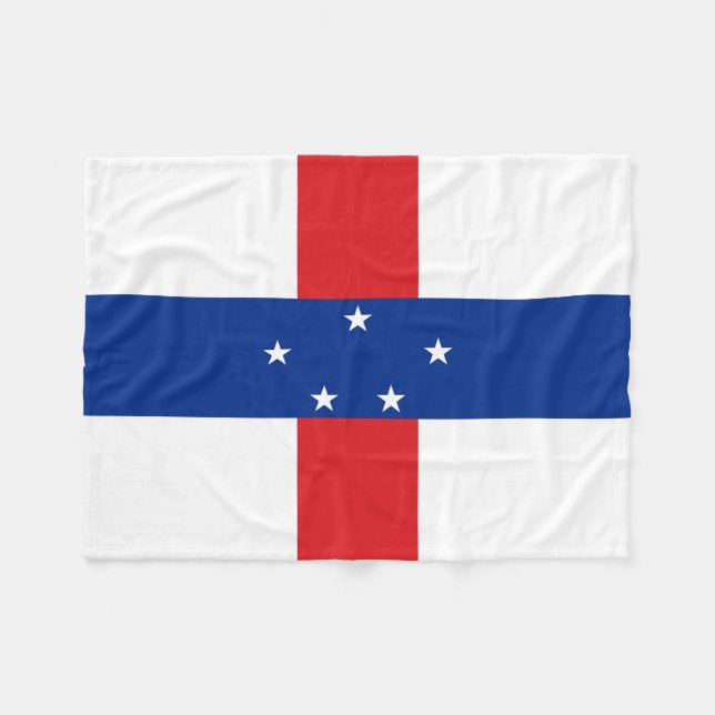 Couverture Polaire Drapeau des Antilles Pays-Bas (Devant (Horizontal))