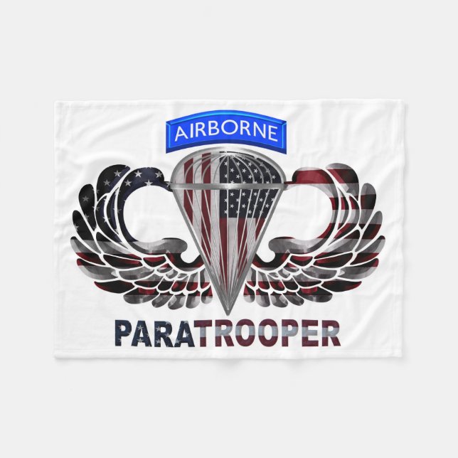 Couverture Polaire Drapeau des parachutistes américains chauds (Devant (Horizontal))