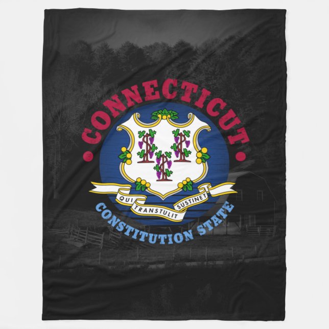 COUVERTURE POLAIRE DRAPEAU D'ÉTAT CONSTITUTION CONNECTICUT (Devant)