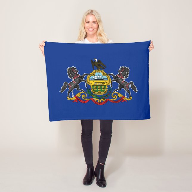 Couverture Polaire Drapeau d'État de Pennsylvanie (En situation)