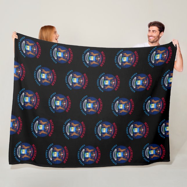 COUVERTURE POLAIRE DRAPEAU D'ÉTAT DES GRANDS LACS DE MICHIGAN (En situation)