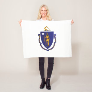 Couverture Polaire Drapeau d'Etat du Massachusetts, États-Unis
