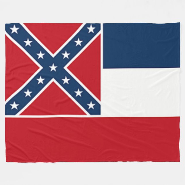 COUVERTURE POLAIRE DRAPEAU D'ÉTAT DU MISSISSIPPI (ACTUEL) (Devant (Horizontal))
