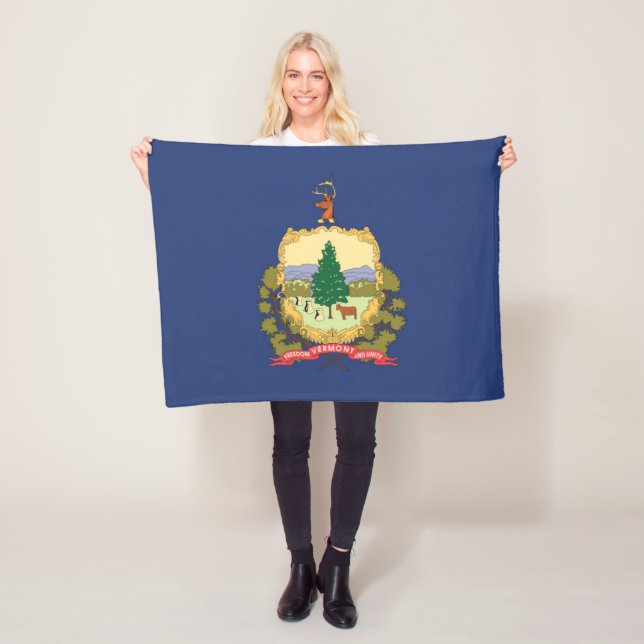 Couverture Polaire Drapeau d'État du Vermont (États-Unis) (En situation)
