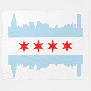 Couverture Polaire Drapeau d'horizon de Chicago