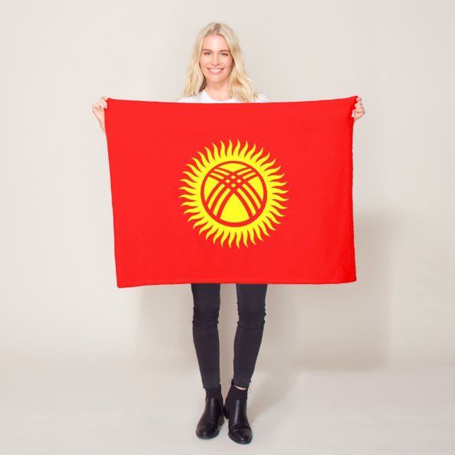 Couverture Polaire Drapeau du Kirghizistan (En situation)