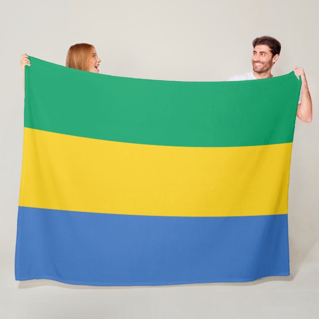 Couverture Polaire Drapeau gabonais (Gabon) (En situation)