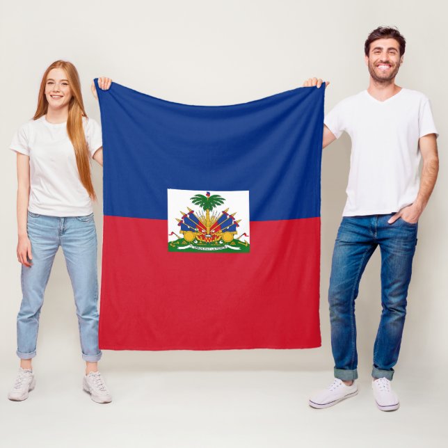 Couverture Polaire Drapeau Haïti (En situation)