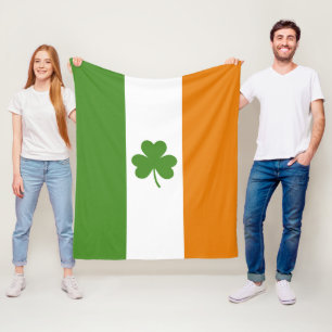 Couverture Polaire Drapeau irlandais de la Saint Patrick avec Shamroc