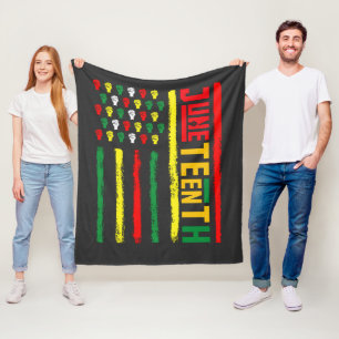 Couverture Polaire Drapeau Juneteenth célébrant la liberté noire 1865