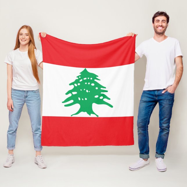Couverture Polaire Drapeau libanais (En situation)