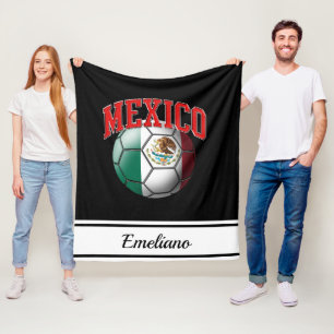 Couverture Polaire Drapeau mexicain balle de football   Name
