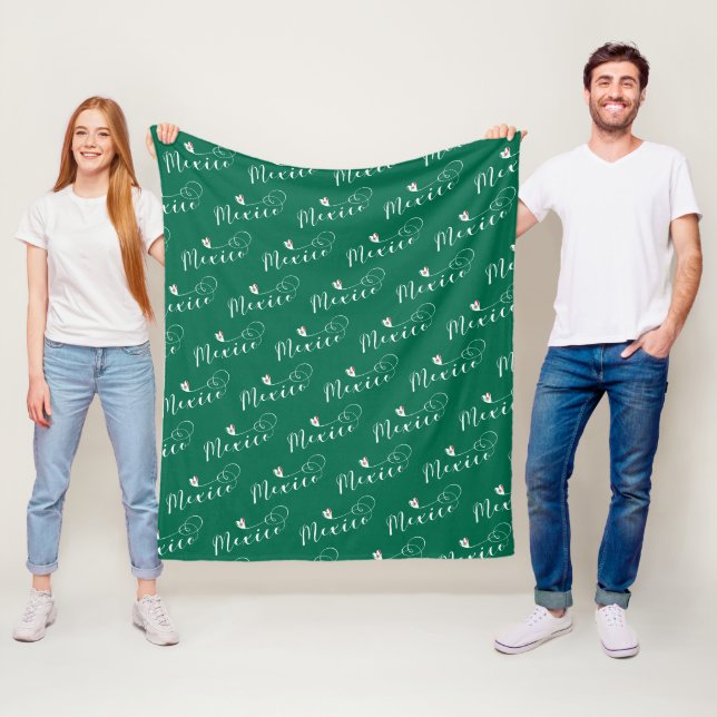 Couverture Polaire Drapeau Mexicain En Coeur, I Love Mexico (En situation)