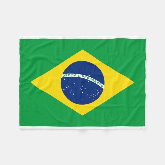 Couverture Polaire Drapeau national du monde du Brésil (Devant (Horizontal))
