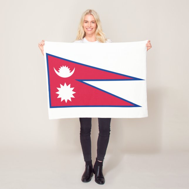 Couverture Polaire Drapeau népalais (En situation)