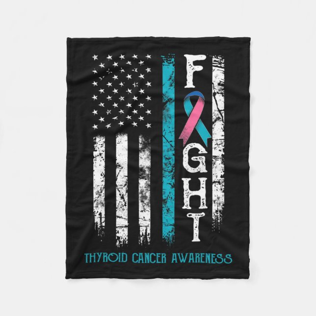 Couverture Polaire Drapeau nous guerrier du cancer (Devant)