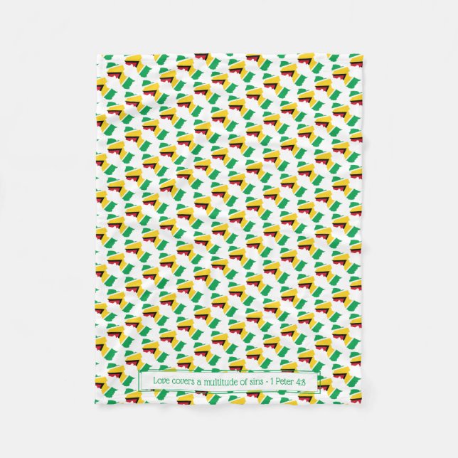 Couverture Polaire DRAPEAU Patriotique GUYANA (Devant)