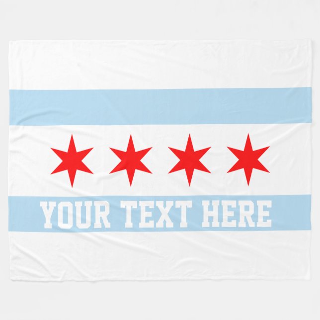 Couverture Polaire Drapeau personnalisé de Chicago (Devant (Horizontal))
