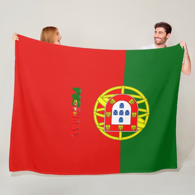 Couverture Polaire Drapeau portugais (En situation)