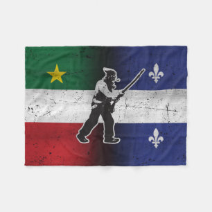 Couverture Polaire Drapeau Québec et Patriote Henri Julien érodé