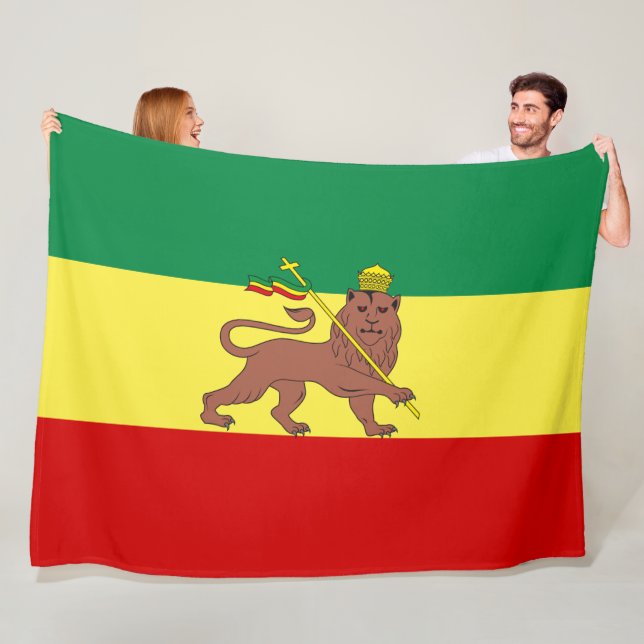 Couverture Polaire Drapeau rastafarien (Rastafarianisme) (Rasta) (En situation)