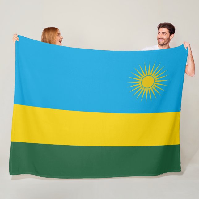Couverture Polaire Drapeau rwandais (Rwanda) (Pays africain) (En situation)