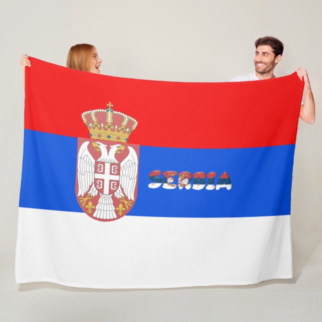 Couverture Polaire Drapeau serbe (En situation)