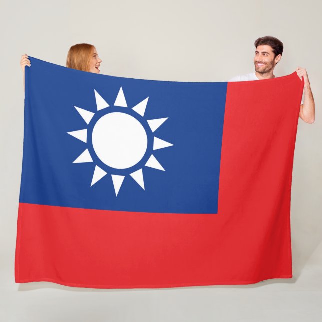 Couverture Polaire Drapeau taïwanais grand (En situation)
