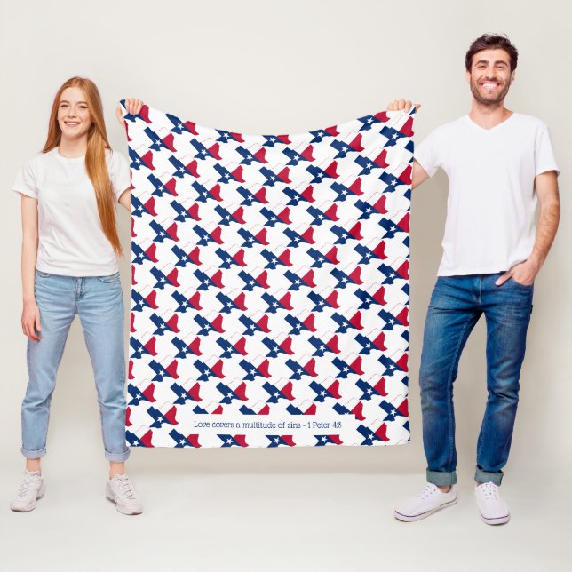 Couverture Polaire DRAPEAU TEXAS Personnalisé (En situation)