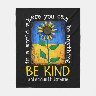 Couverture Polaire Drapeau Ukrainien Tournesol Soyez Stind Avec L'Ukr