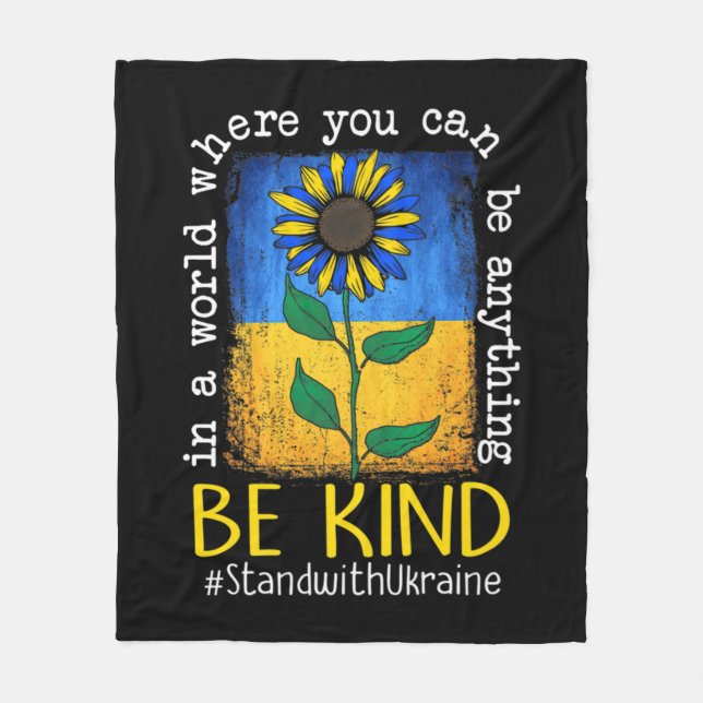 Couverture Polaire Drapeau Ukrainien Tournesol Soyez Stind Avec L'Ukr (Devant)