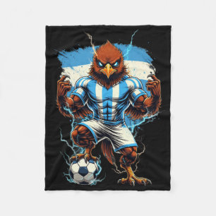 Couverture Polaire Drapeau vintage de fan de football d'Argentine Fie