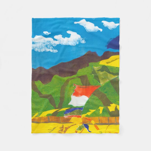 Couverture Polaire Drapeaux de prière II (Devant)