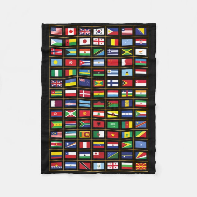 Couverture Polaire Drapeaux Des Pays Du Monde International (Devant)