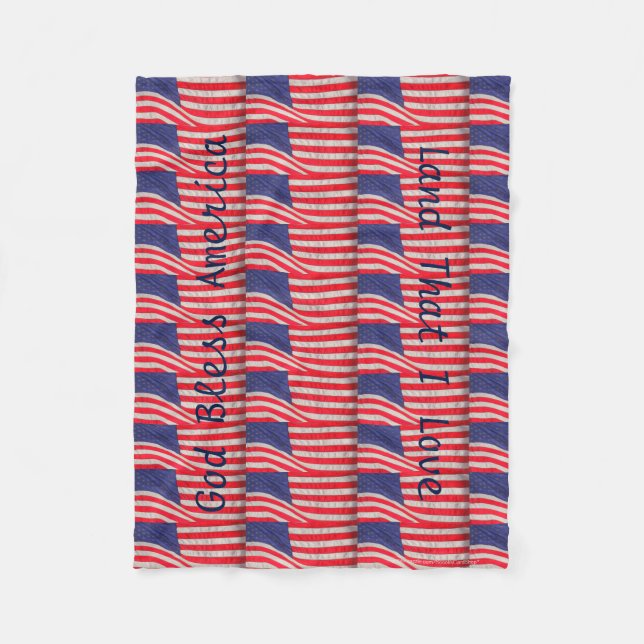Couverture Polaire Drapeaux patriotiques rouges blancs et bleus améri (Devant)