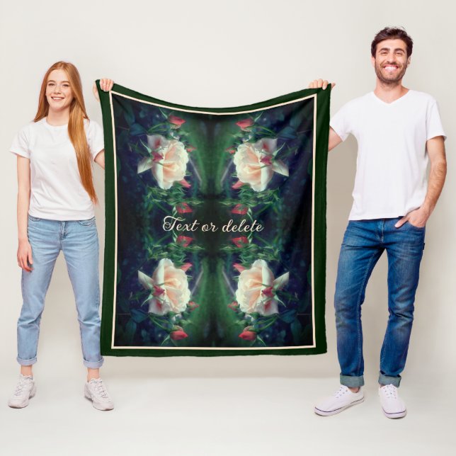 Couverture Polaire Dreamy Peach Rose Et Buds Abstrait Personnalisé (En situation)