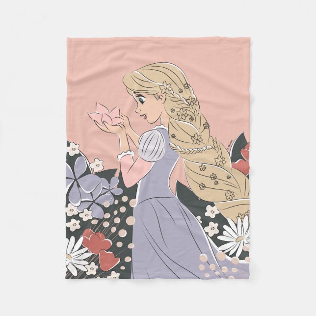 Couverture Polaire Dreamy Rapunzel en fleurs (Devant)