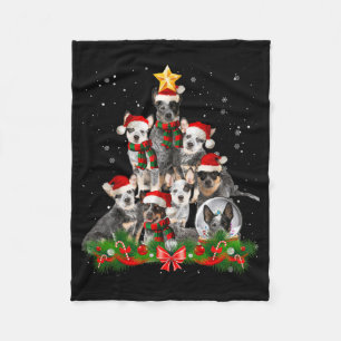 Couverture Polaire Drôle Australian Cattle Dog Chien Arbre de Noël