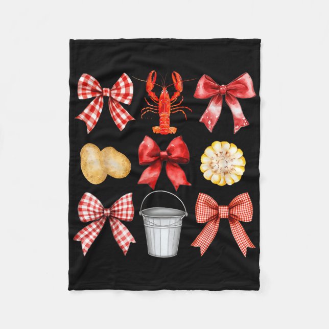 Couverture Polaire Drôle Bow mignonne Coquette Crawfish Boil Y2k Girl (Devant)
