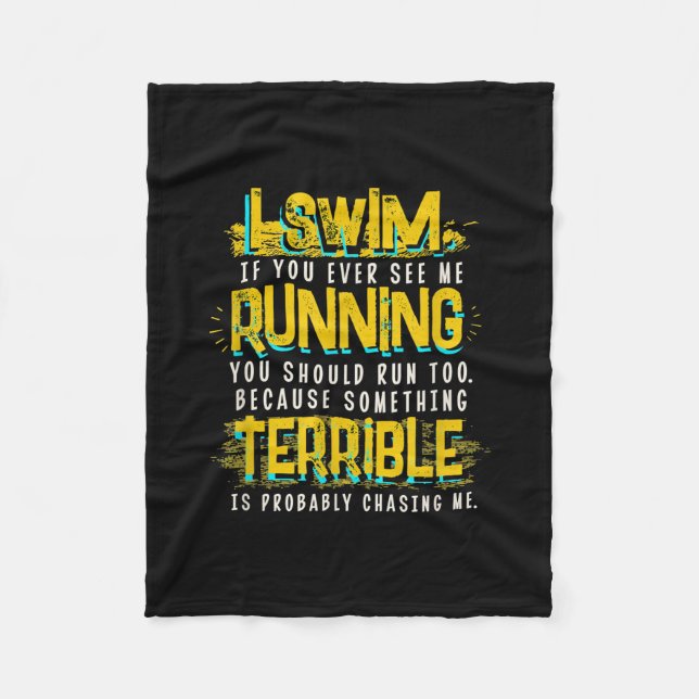 Couverture Polaire Drôle cadeau de natation pour nageur (Devant)