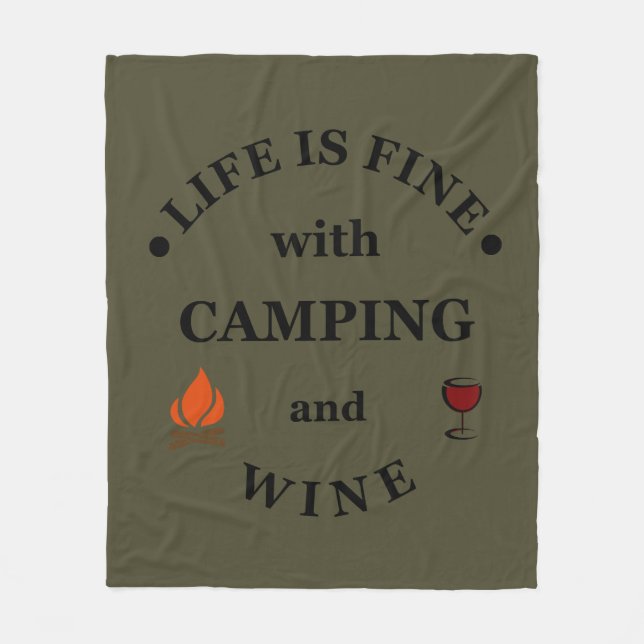Couverture Polaire Drôle camper et des paroles de vin (Devant)